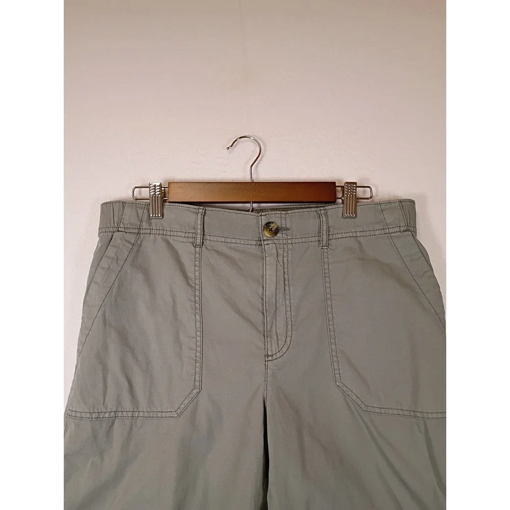 Outdoorsy Sonoma Mens Large Sage Green Utility Stretch Cargo Shorts 132-4080
